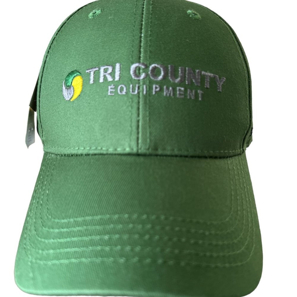NWT John Deere TRI COUNTY EQUIPMENT Green Embroidered Adjustable Hat BallCap
